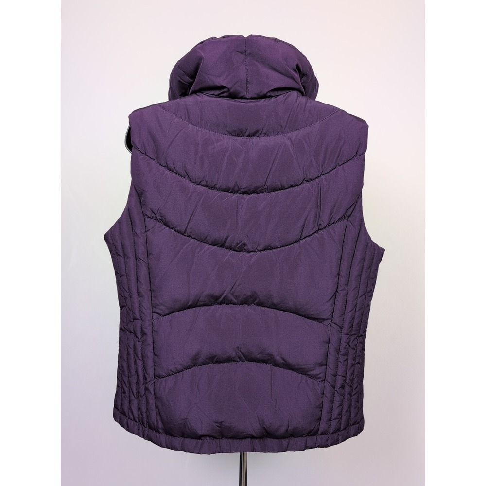 Ladies Kenneth Cole Reaction Purple Zip & Snap Front Vest Sz L 60% Down Filling - Picture 5 of 9